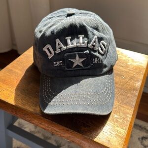 Unisex Dallas Lone Star Vintage Denim Adjustable Blue Ball Cap